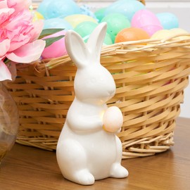 C&F Home Led White Ceramic Bunny Figurine Decorative Cute Farmhouse For Easter And Spring Figurines WHite