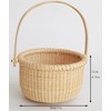 Teng Tian Classic Nantucket Round baskets with wood Knobs HandleWoven