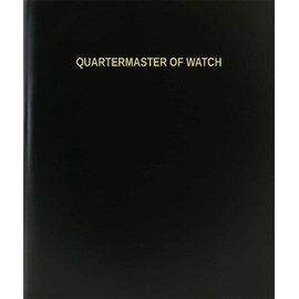 BookFactory Quartermaster of Watch Log Book/Journal/Logbook - 120 Page, 8.5''x11'', Black Hardbound (XLog-120-7CS-A-L-Black(Quartermaster of Watch Log Book))