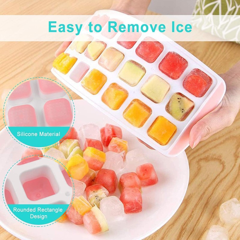Silicone Ice Cube Tray with Lid - Mini Silicone Ice