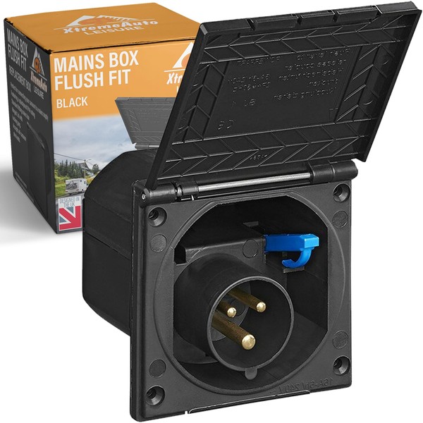 Xtremeauto 240V Mains Flush Fit Socket Box - Caravan 16