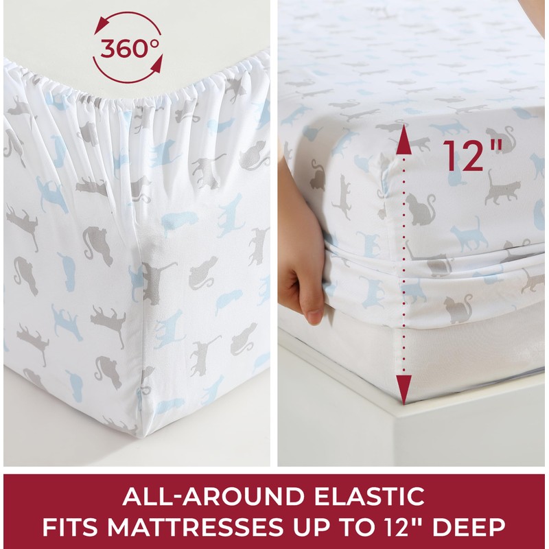 Beatrice Home Fashions Printed Microfiber Sheet Set, Soft Comfortable Easy