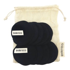Ever Eco Reusable Bamboo Makeup Removal Pads, 10 Pack + Wash Bag