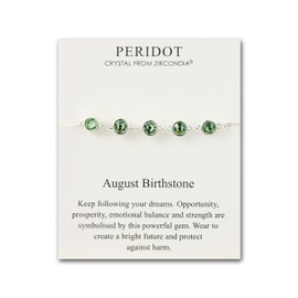 Philip Jones August Birthstone Bracelet Created with Peridot Zircondia® Crystals