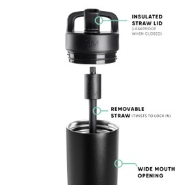 Simple Modern Water Bottle with Straw lid | Insulated Stainless Steel Thermos | Reusable Travel Water Bottles for Gym & Sports | Leak Proof & BPA Free | 24oz, Buttercup