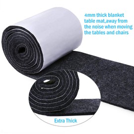Pllieay 1 Pack Felt Tape in Self Adhesive, Dark Gray Polyester Felt Strip Roll 3.9 inch Wide x 59 inch Long x 0.15 inch Thick for Protect Furnitures, Hard Surface and Freedom DIY Adhesive