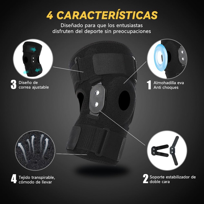 Rodillera Ortopedica y Deportiva con Soporte Aleacion para Hombre y
