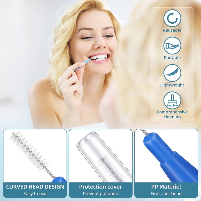 Obidodi 50 Pieces Interdental Brush, Soft Toothpicks Tooth Flossing Head,