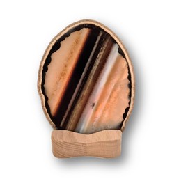 Achat Scheibe mit Teelichthalter | Edelstein Kerzenhalter | Achatscheibe natur beleuchtet (N-151)