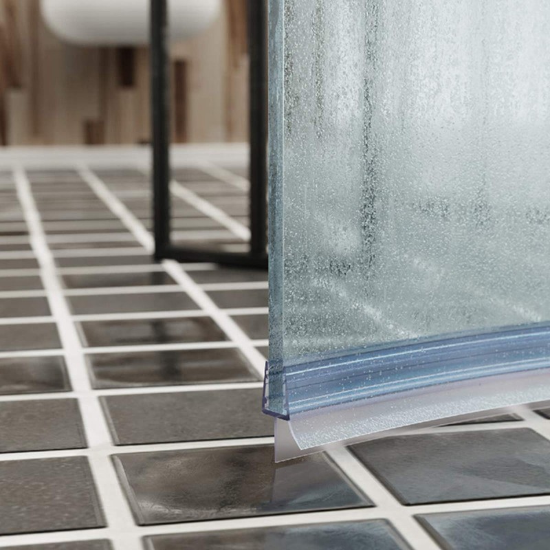 Frameless Shower Door Bottom Seal with Drip Rail 1/4" Thick