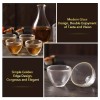 DUJUST Japanese Sake Set for 4, Glass Hammer Pattern in