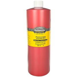 Zelikovitz Zeli-Pro Water-Based Leather Pigment Dye – 4 oz & 32 oz Bottles • 18 Vibrant Colors • Made in Canada (Bright Red, 32 oz)
