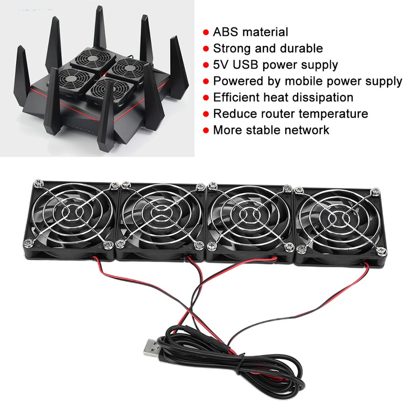 Router Cooling Fans 5V USB Power Heat Sink ABS for