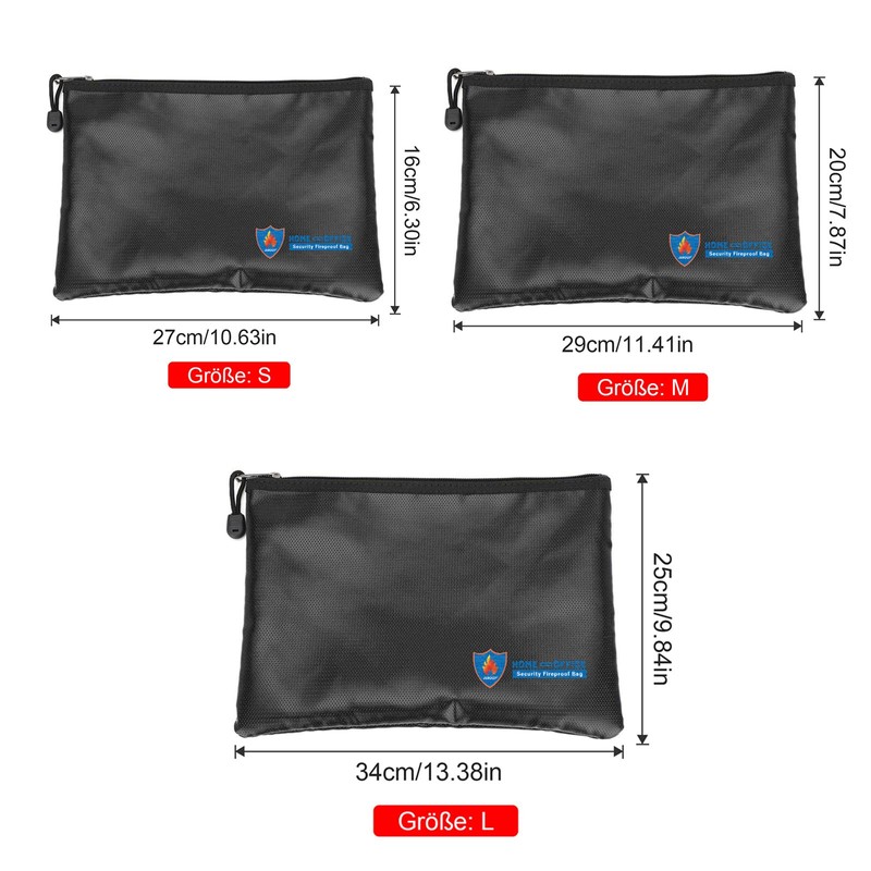 Pack of 2 Fireproof Bag 29 x 20 cm, Waterproof