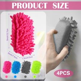 Epakh 4 Pieces Dry Erase Erasers Magnetic Whiteboard Eraser Washable Microfiber Shag for Classroom, Home and Office Use(Gray, Blue, Green, Rose Red)