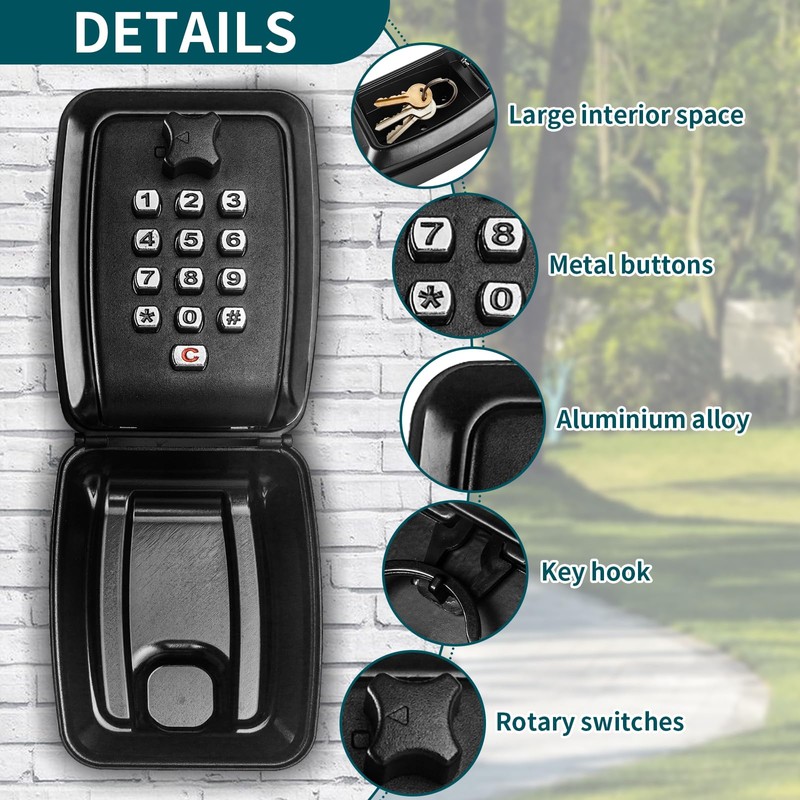 EasyStar Key Safe, Key Boxes Wall Mounted, Key Lock Box