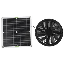 Solar Panel Fan Kit, 100W Solar Powered Exhaust Fan IP65 Waterproof, Outdoor Portable Ventilator Attic Fan Quietly Cools for Chicken Coops, Greenhouses, Sheds, Pet Houses