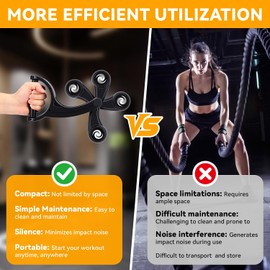 1 par de cuerdas de entrenamiento sin anclaje, aptas para espacios reducidos, entrenamiento silencioso para fortalecer los brazos, cuerda giratoria para gimnasio doméstico, hombres y mujeres