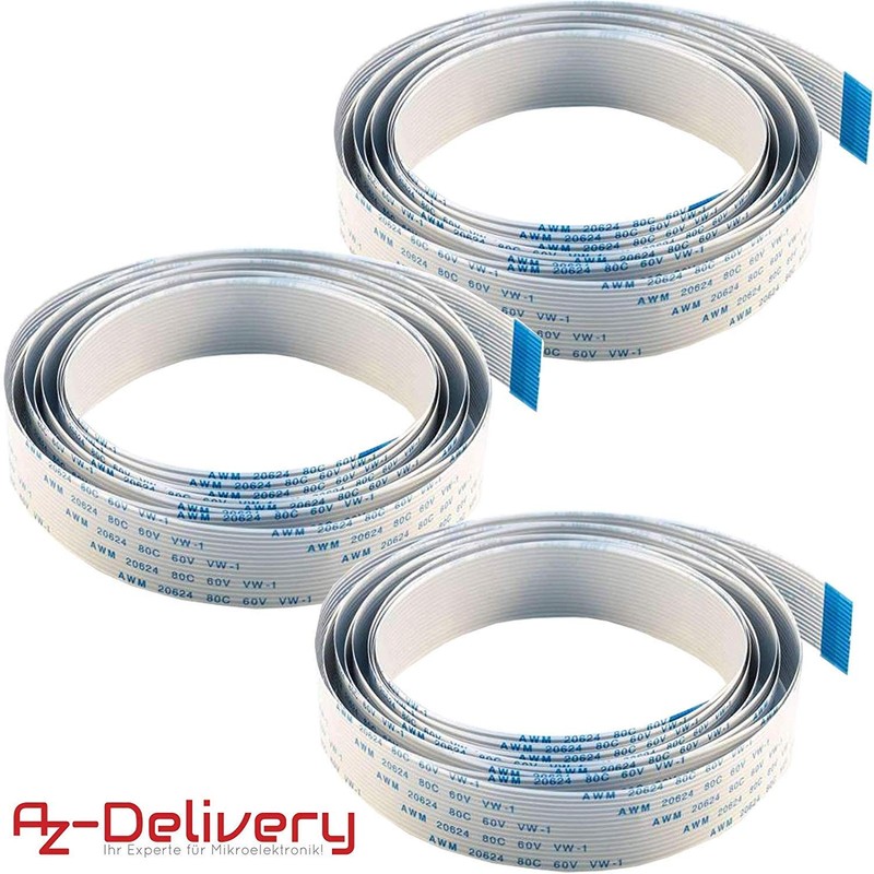 Azdelivery Replacement Flex Cable 200 cm for Raspberry Pi Camera/Monitor/200