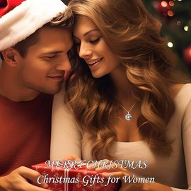 TOUPOP Moon and Star Necklace Christmas Gifts for Women 925 Sterling Silver April Birthstone Necklace Celtic Moon Jewellery Birthday Gifts for Women Lady Wife Girlfriend Her Mum