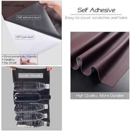 BONAIER Leather Repair Patch 36X79 inch Large Self-Adhesive Leather Repair Tape, Reupholster Leather Patches for Furniture Couch Chairs Car Seat (Red Brown, 36x79 inch)