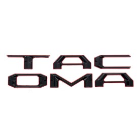 auto pro Tailgate 3D Raised Double layer Letters for Toyota Tacoma 2016-2019 Red Black
