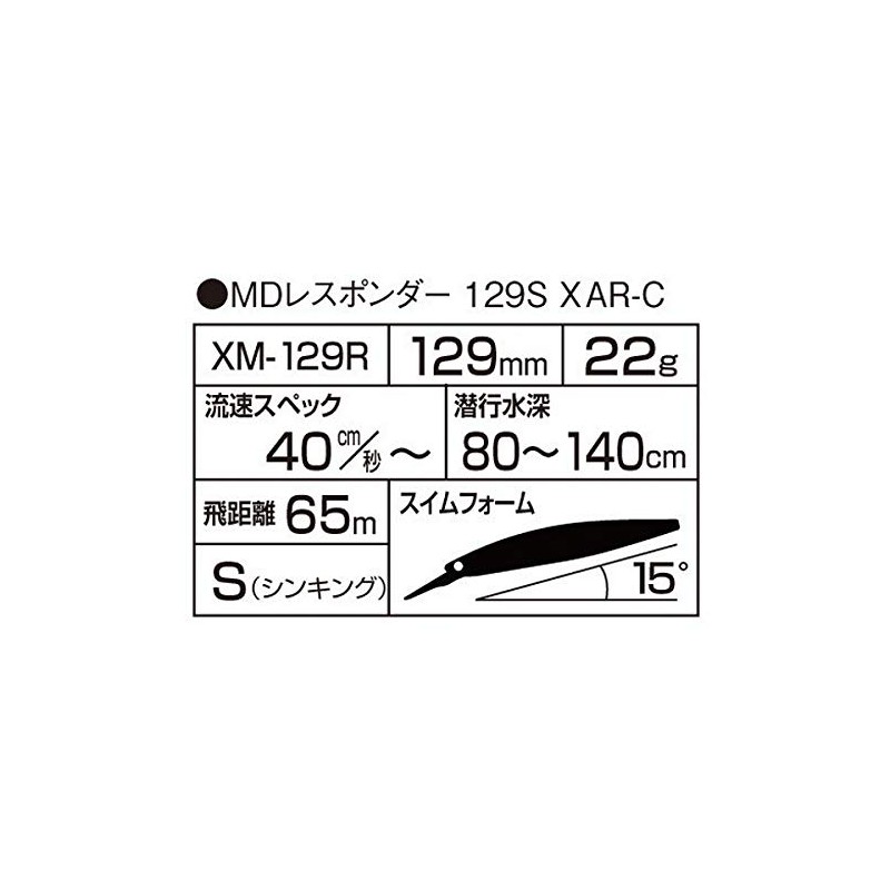 Shimano 129S XAR-C XM-129R Sardine 001 Sea Bass River, Surf