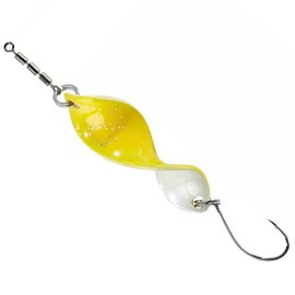 Balzer Trout Spoon Shooter Pelle Weight 2.5 g with Single Hook and Swivel, Length 2.7 cm (Yellow/White, 2.5 g)