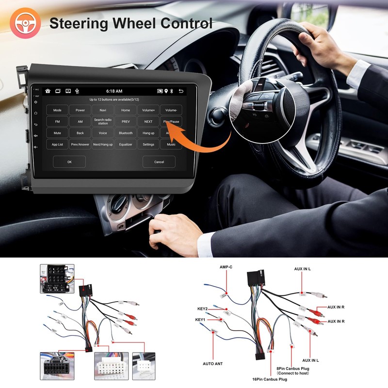 [2G+64G] Car Radio for Honda Civic 2012 2013 2014 2015
