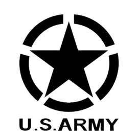 2Pack US Army Star 4.92"x5.91" Vinyl Decals for Cars, Trucks, SUV, Offroad Vehicles Designed for Military Enthusiasts, Waterproof & Durable Car Decal Sticker | #AZ76 (Black)
