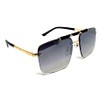 Dweebzilla Classic Square Luxury Semi Rimless Pilot Aviator Sunglasses (Gold