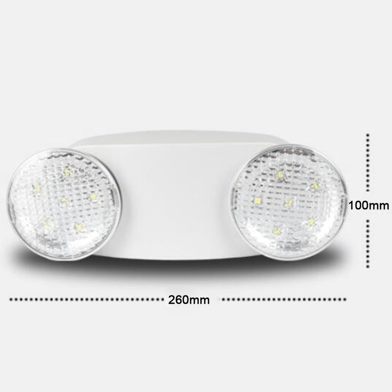 LED Emergencies Light Dual-Heads Rotatable Light with Battery Backup for