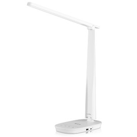 Honeywell Sunturalux™ LED Desk Lamp Dimmable Desk Light with USB A+C Dual Charging Port Eye-Caring Foldable Table Lamp with 4 Color Modes for Home Office Bedroom Reading Study Work HWT-H2W White