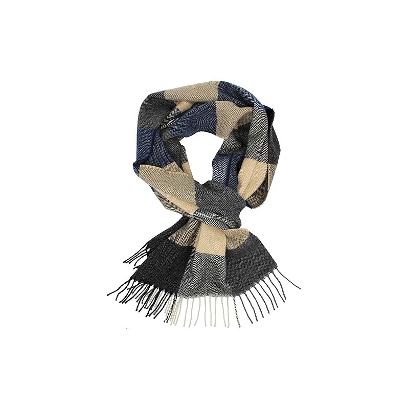Wool Scarf Men's Winter Scarf Warm & Soft Wool Checked