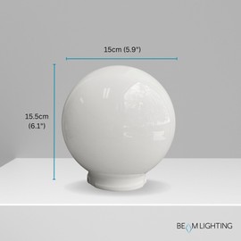 Beam Lighting 6-inch White Acrylic Replacement Globe - Cover for Ceiling, Wall Fixtures, Lamp Posts, or Streetlights