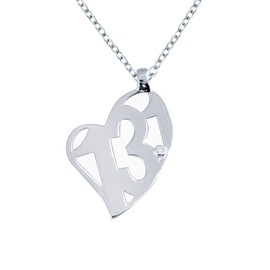 Gone For a Run 13.1 Half Marathon Heart Necklace | .925 Sterling Silver | 16" Cable Link Chain