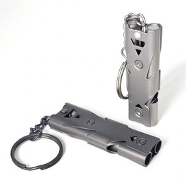 High-Strength Stainless Steel Double Whistle Silver Gray 2ea