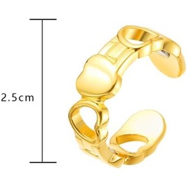 1pcs Copper Ring for Women, Adjustable Heart Shape Magnetic Rings Copper Jewelry(Golden)