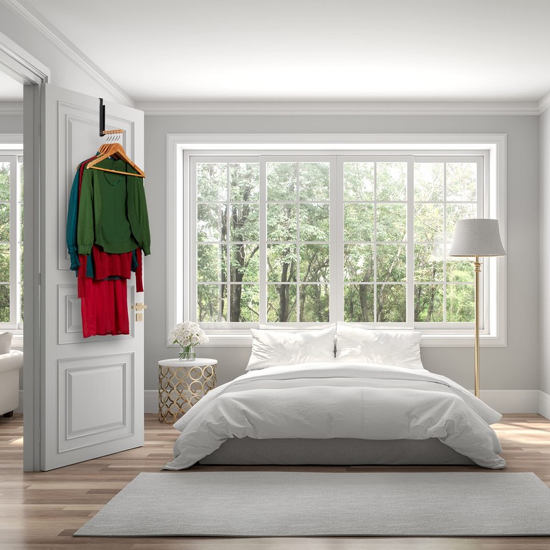 Relaxdays Folding Door Coat Rack for Hanging 6 Clothes Hangers