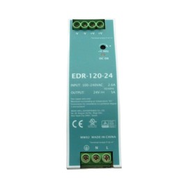 EDR-120-24 120W 24V 5A AC/DC Switching Power Supply for Industrial Equipment, LED Lighting, Security Systems