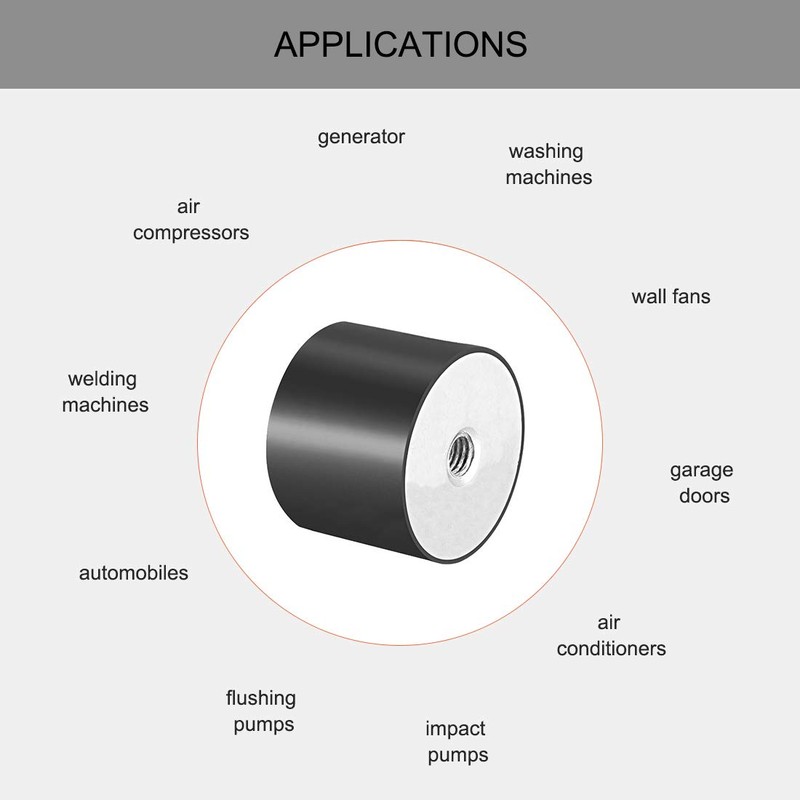 sourcing map 40 x 30mm M8 Female Thread Rubber Mounts,Vibration