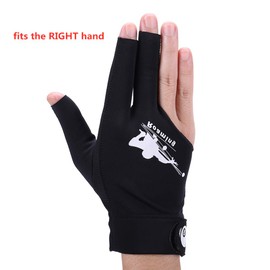 Roaming Quick-Dry Breathable Billiard Shooters Carom Pool Snooker Cue Sport Glove Fits on Right Hand (Black-Right Hand, S/M)
