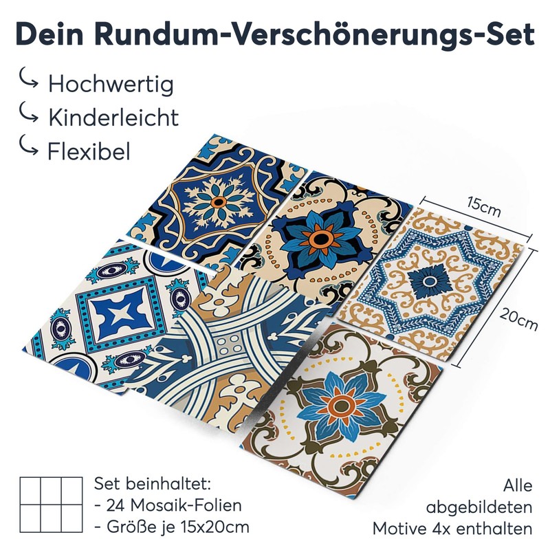 creatisto Tile Stickers for Kitchen Splashback and Great Decorations for