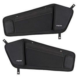 MOSISO 2 Pack Front Door Bags Compatible with Polaris RZR PRO XP/R/TURBO R 2020-2024 UTV Models, UTV Side Storage Organizer Door Bags with Cup Holder & Knee Pad, Black