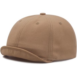 Spargel Short Brim Umpire Cap Prisoner Cap, Cotton, Large Size (Up to 24.8 inches (63 cm), Men's/Women's, Camel