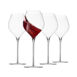 HUKNFC Wine Glasses Set of 4, Ultra-Thin Premium Crystal Glasses Hand Blown Crystal Glass Light, Clear,17oz Red/White,Long Stem Glasses for Red or White for Party,Unique Wedding Anniversary