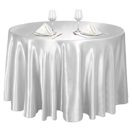 Ruisita - Mantel Redondo de satén de 120 Pulgadas, para decoración de Mesa de Boda, Banquete de Boda, decoración de Mesa