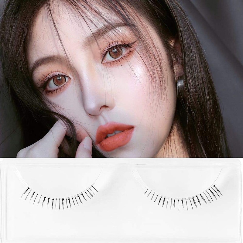 Musegetes 3 Pairs Lower Eyelashes False Eyelashes Transparent Axis False