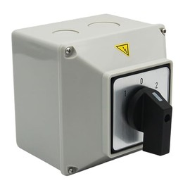 KEYMOO - 32A Changeover Switch with Box, ON-Off-ON 3 Poles Universal Rotary Cam Selector Switch for Power Transfer​, Motor Control, UL Approved Industrial Machinery Changeover Switch (32A 3 Poles)