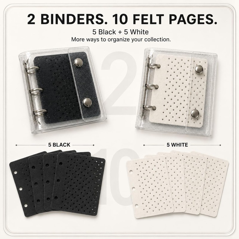 2 Pack Pin Display Binder, Clear PVC Pin Storage Book